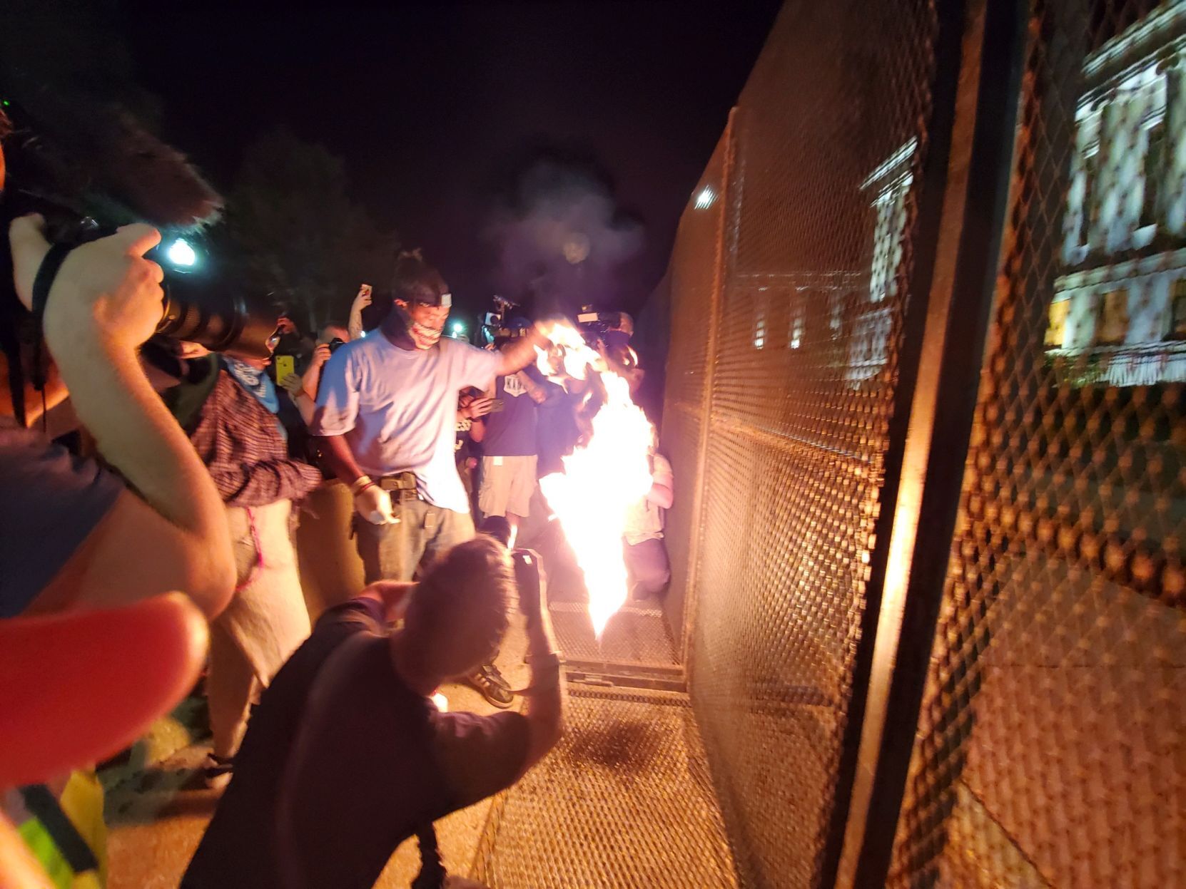 Flag burning outside Court House